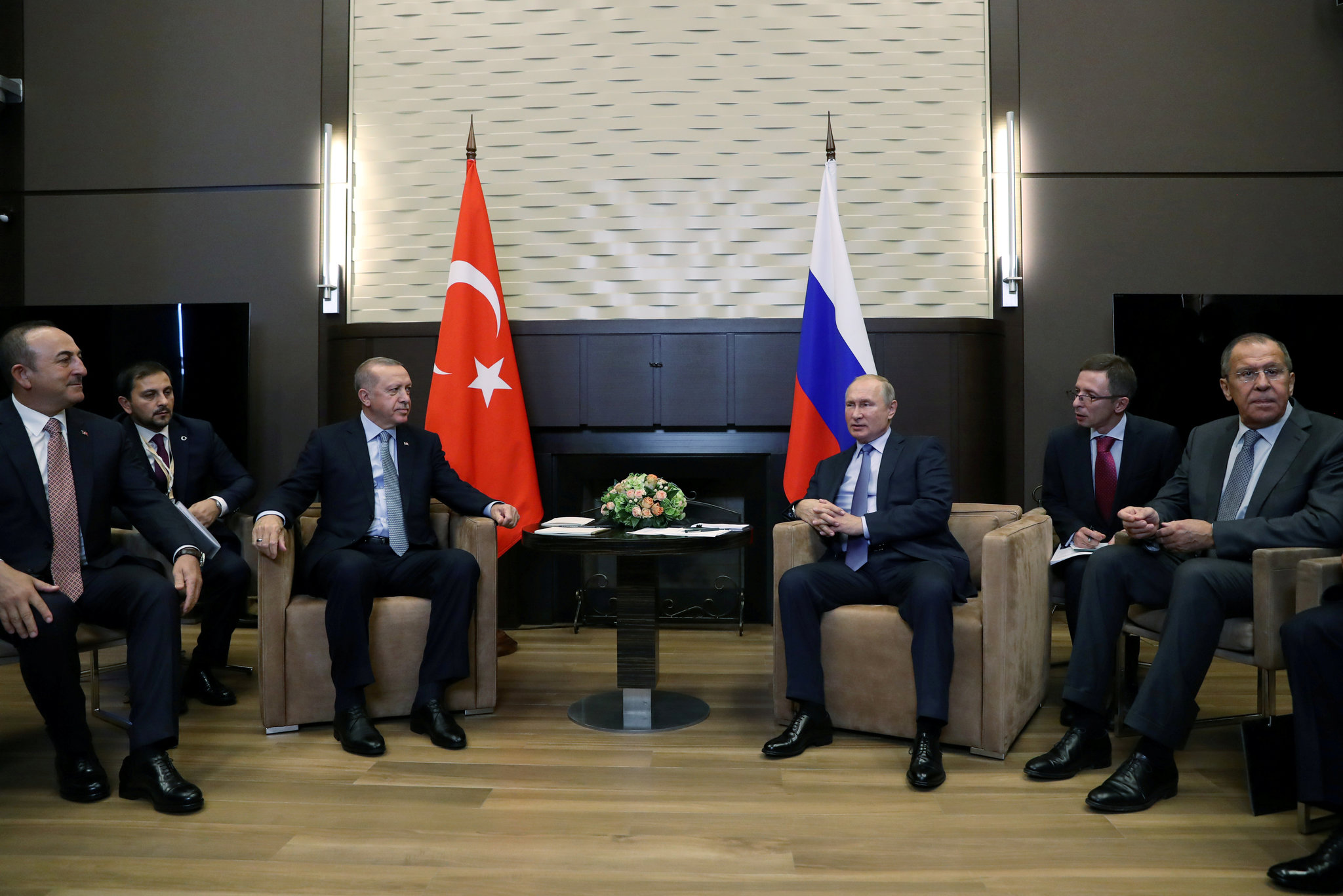Реджеп Тайип Эрдоган с Владимиром Путиным в Сочи